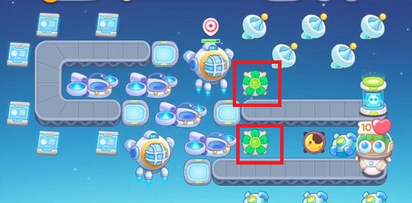 《保衛(wèi)蘿卜4》太空穿越第2關(guān)滿星攻略
