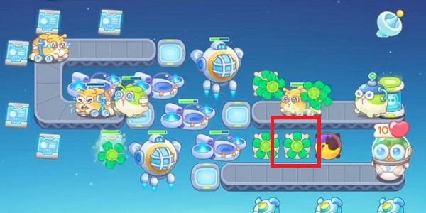 《保衛(wèi)蘿卜4》太空穿越第2關(guān)滿星攻略