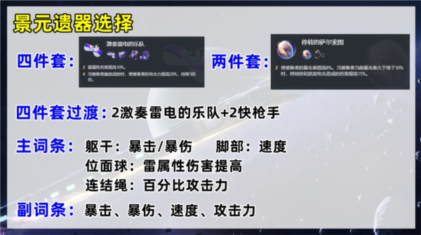 手游攻略-崩壞星穹鐵道景元遺器選擇什么好？